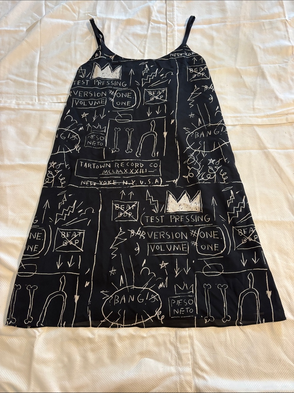 ALICE + OLIVIA X BASQUIAT Slip Camisole Dress Silk Sz M